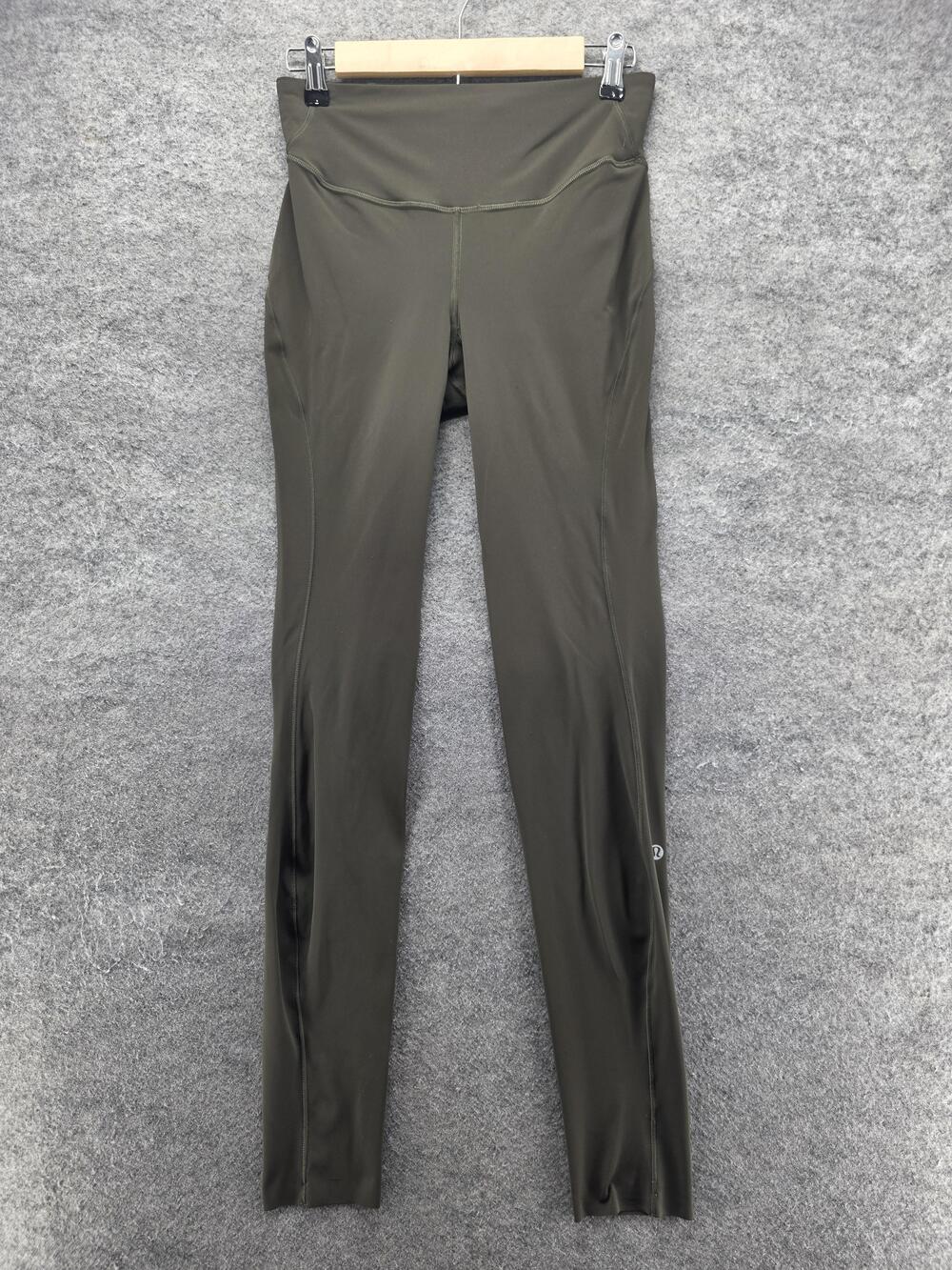 Lululemon Leggings Womens 8 Green Ankle High Rise Nylon Spandex Yoga Stretch